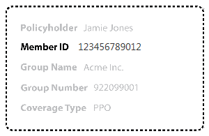 ID Card Example, Your member ID can be found on your UCD insurance card
